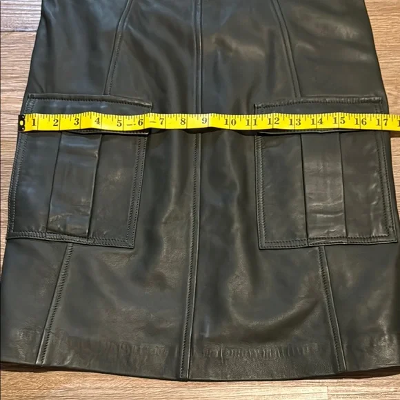 Banana Republic Heritage Collection Green Leather Dress Size 4 - Picture 8 of 8
